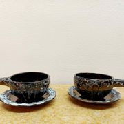 Six tasses à café vintage Sars Poteries 1960