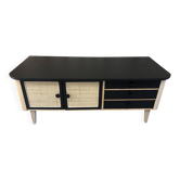 Small sideboard with rattan inserts