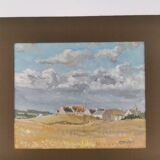 Tableau huile Tronoën Penmarc'h Bretagne signée Michel Margueray 1982