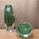 A duo of a vase and ashtray submerged from Murano.