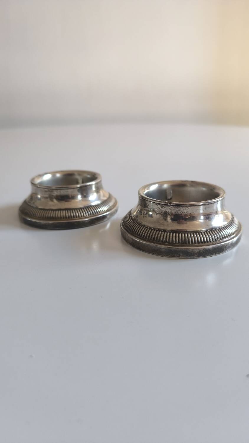 Pair of silver-plated metal candlesticks from Maison Barbier