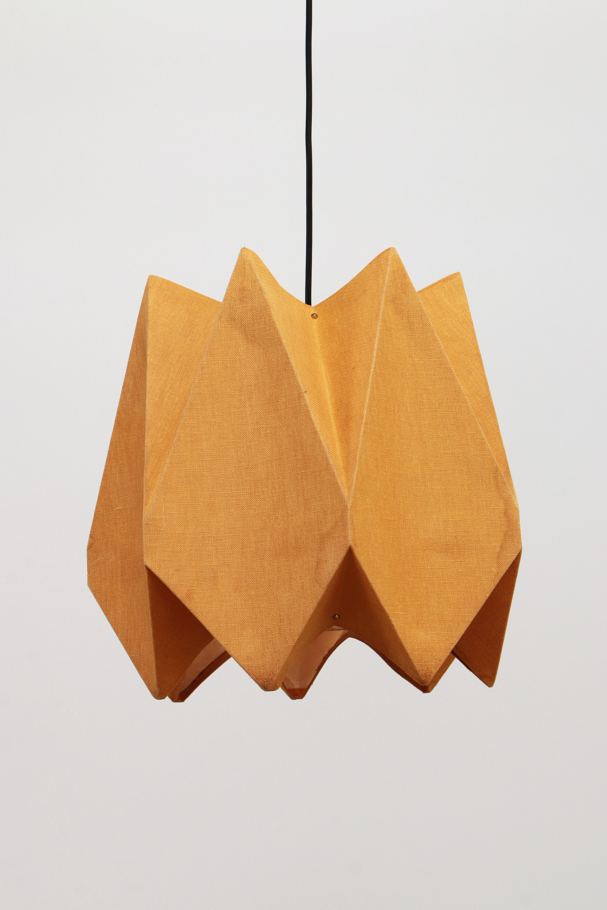 Orange vintage fabric hanging lamp 1960s