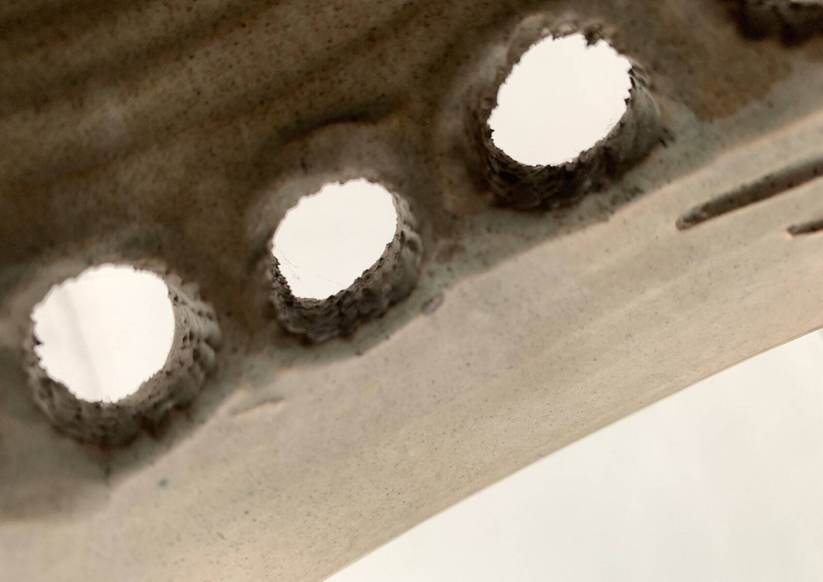 Brutalist ceramic pendant from the mid-century modern period by Judi Kunst.