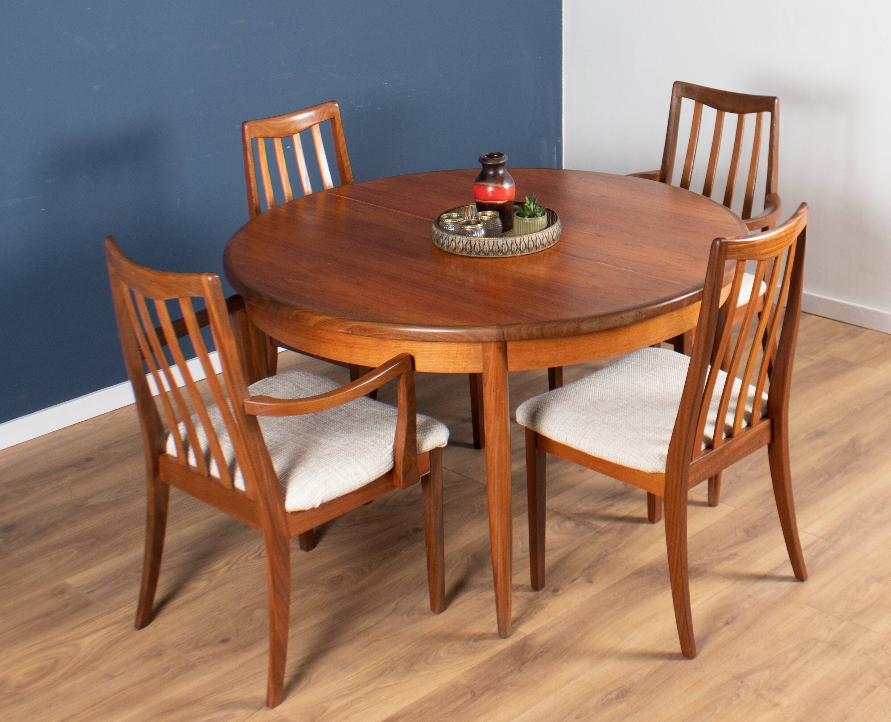 Retro teak 1960s mid century dining table & 6 chairs by G plan Victor Wilkins