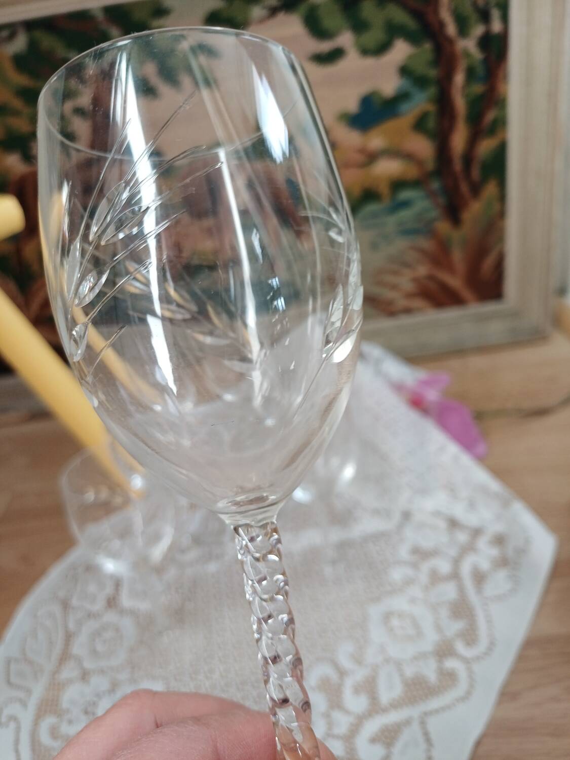 Crystal D'Arques footed glasses
