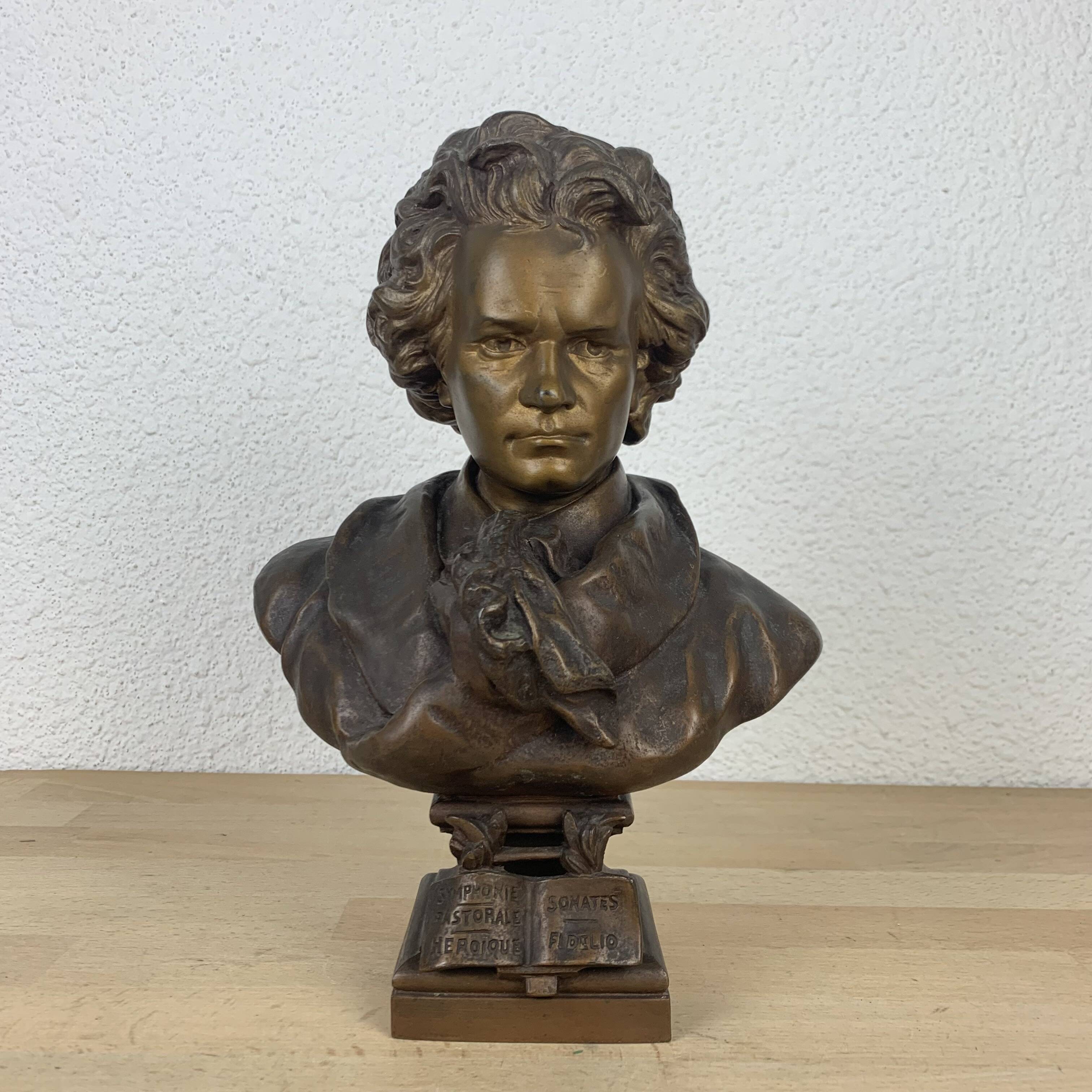 Buste Beethoven régule d'après Gaston Leroux