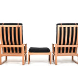 Børge Mogensen Sled Chairs BM-2254 and Stool 1960s