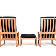 Børge Mogensen Sled Chairs BM-2254 and Stool 1960s