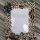 Enamelled metal photo frame. Fish décor. Perfect condition