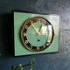 Formica vintage silent rectangular wall clock "black green"