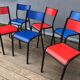 Series of 6 color school chairs
