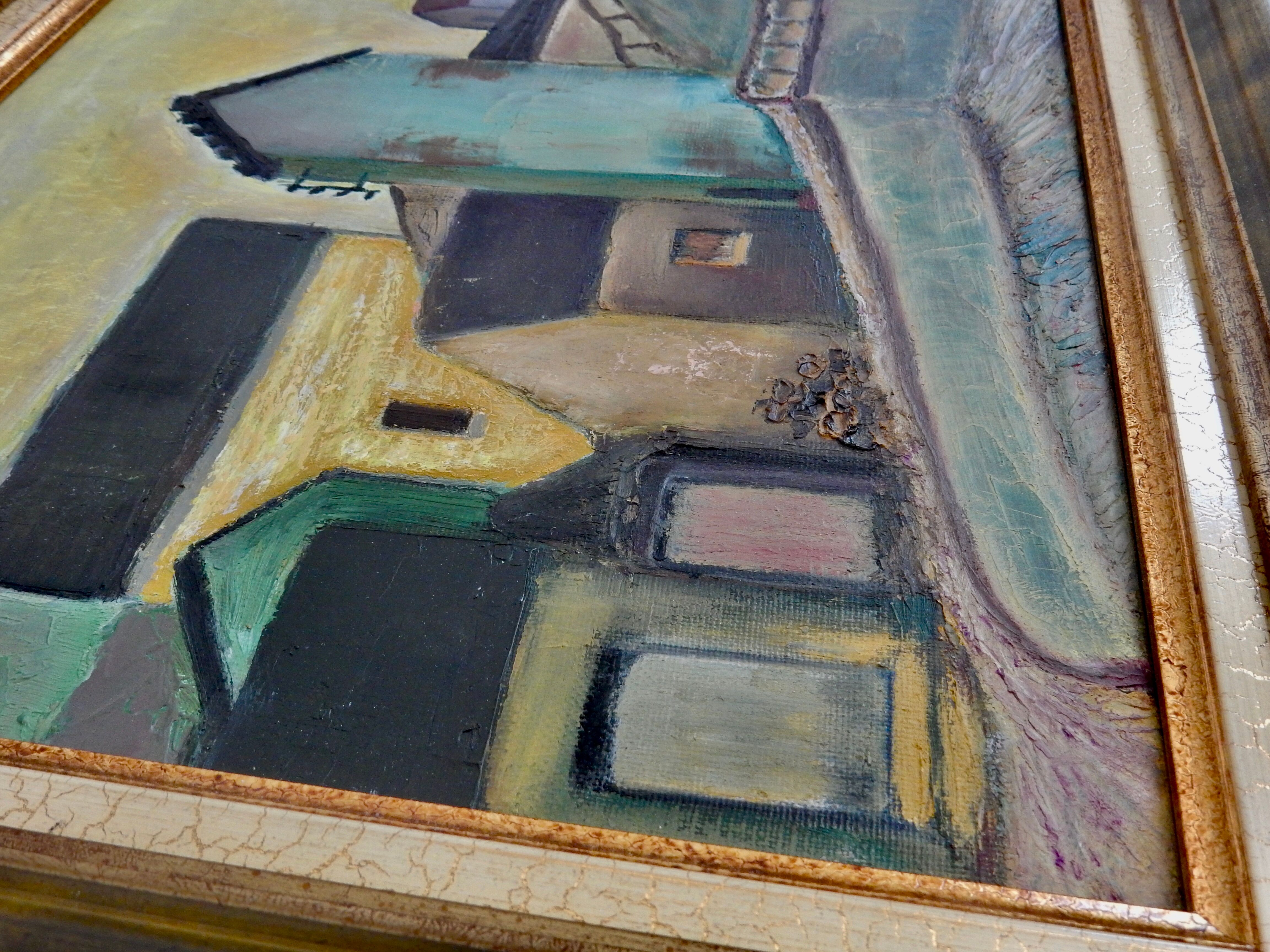 Painting hamlet in winter