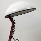 White and red steel desk lamp