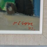 Ove Olson ( 1903-1975 ), Swedish Modern Painting, 1972, Oil on Cardboard
