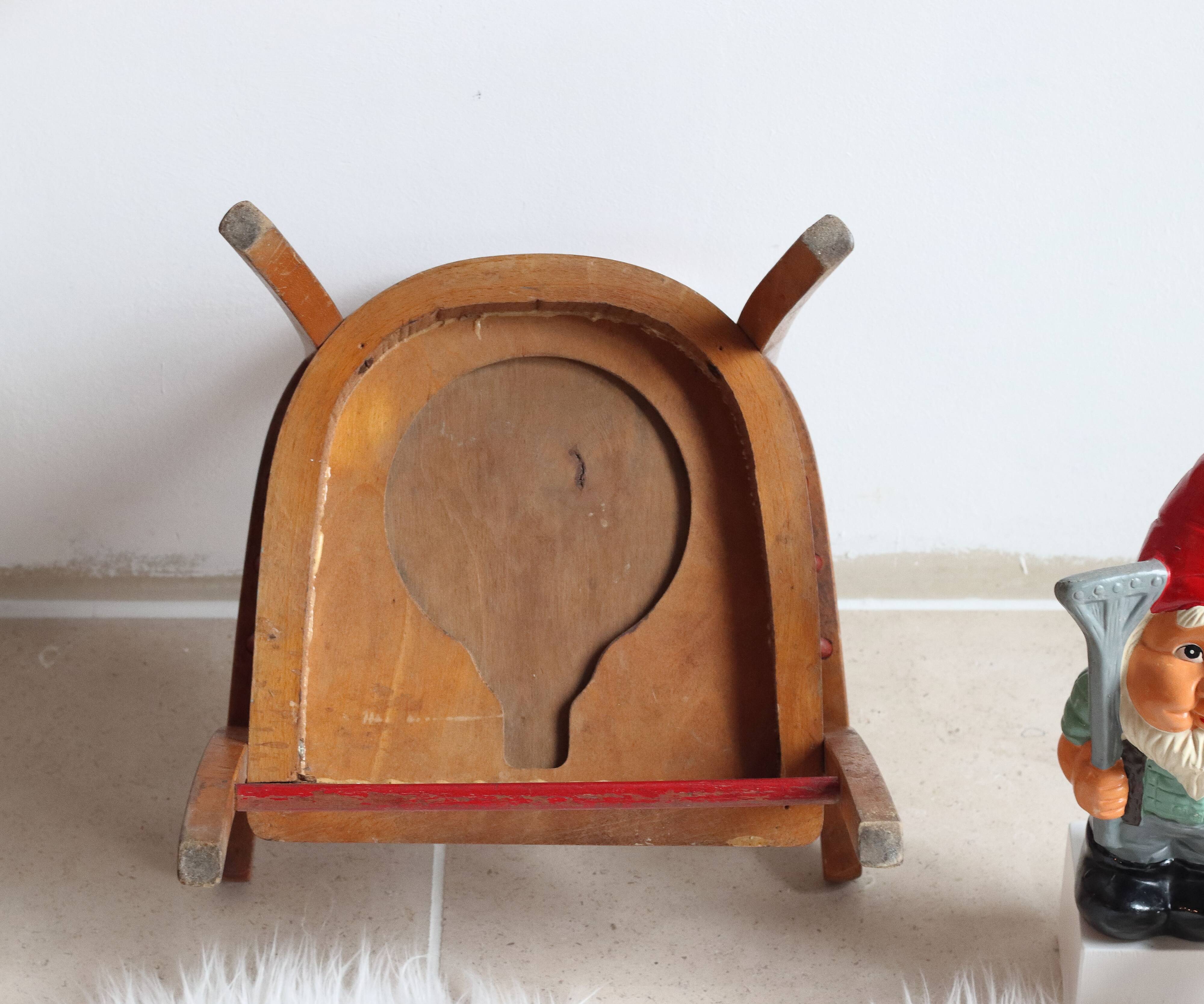 Vintage Baumann wooden children's chair/armchair with bars, 1950s