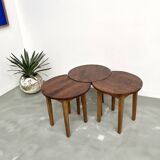 3 tables basses demi-lune, Danemark, années 60