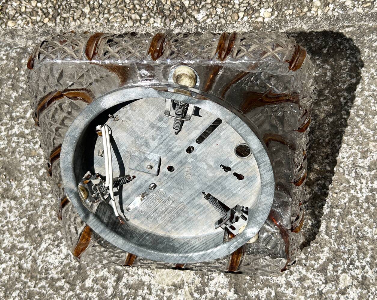 DKN Leuchte "sunburst" ceiling / wall light, RZB, two-tone, vintage, 1950s