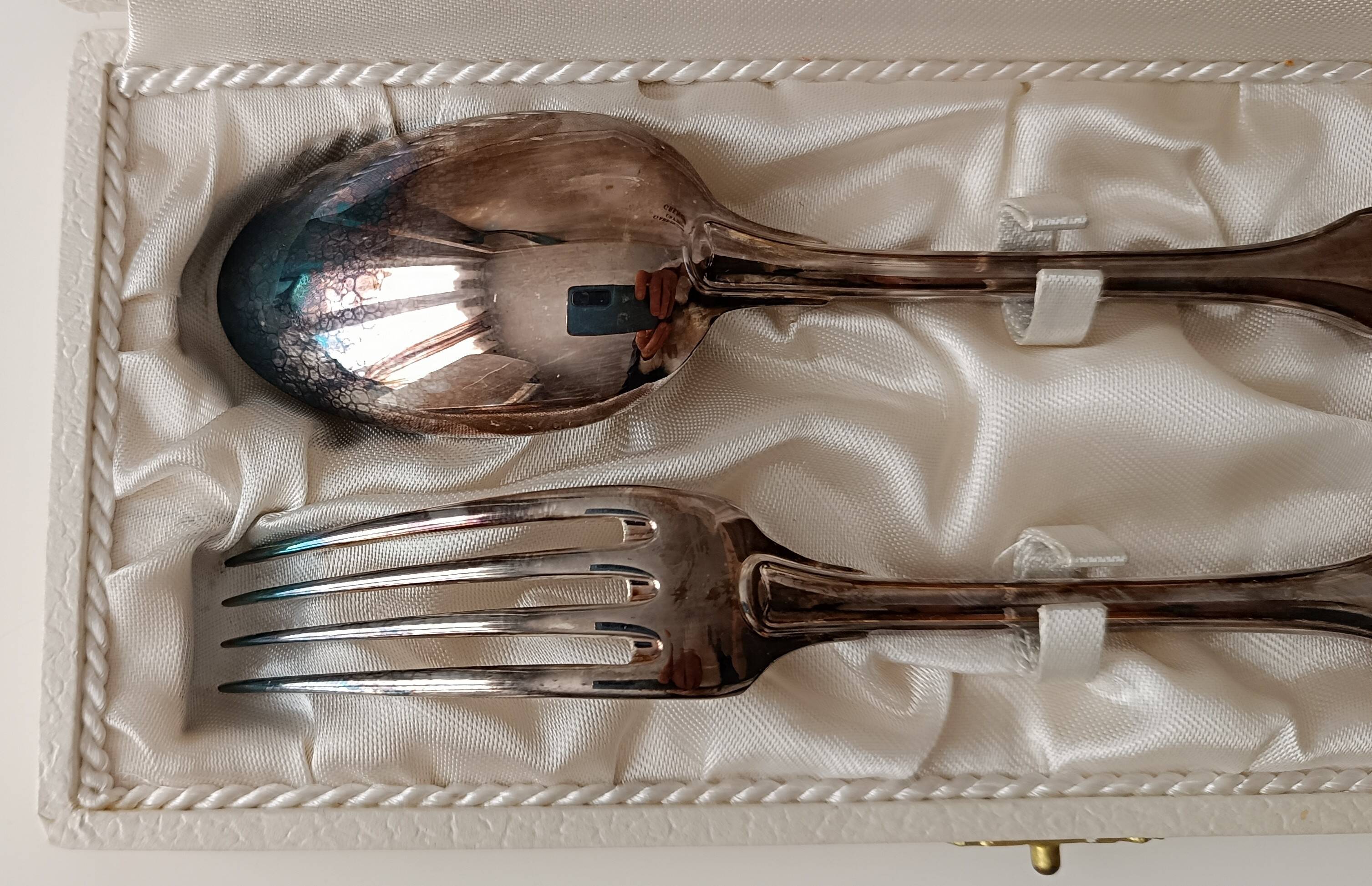 Christofle birth cutlery silver-plated box
