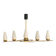 Large chandelier from 1950-1960, gilded metal with 6 white opaline glass tulips by Arlus.