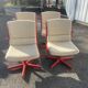 Suite de 4 chaises pivotantes vintage années 70 rouge et beige