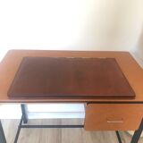 Double brown leather underhand signed Lancel