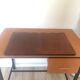 Double brown leather underhand signed Lancel