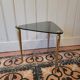 Tripod table in smoked glass – triangular top – 1950s–1960s