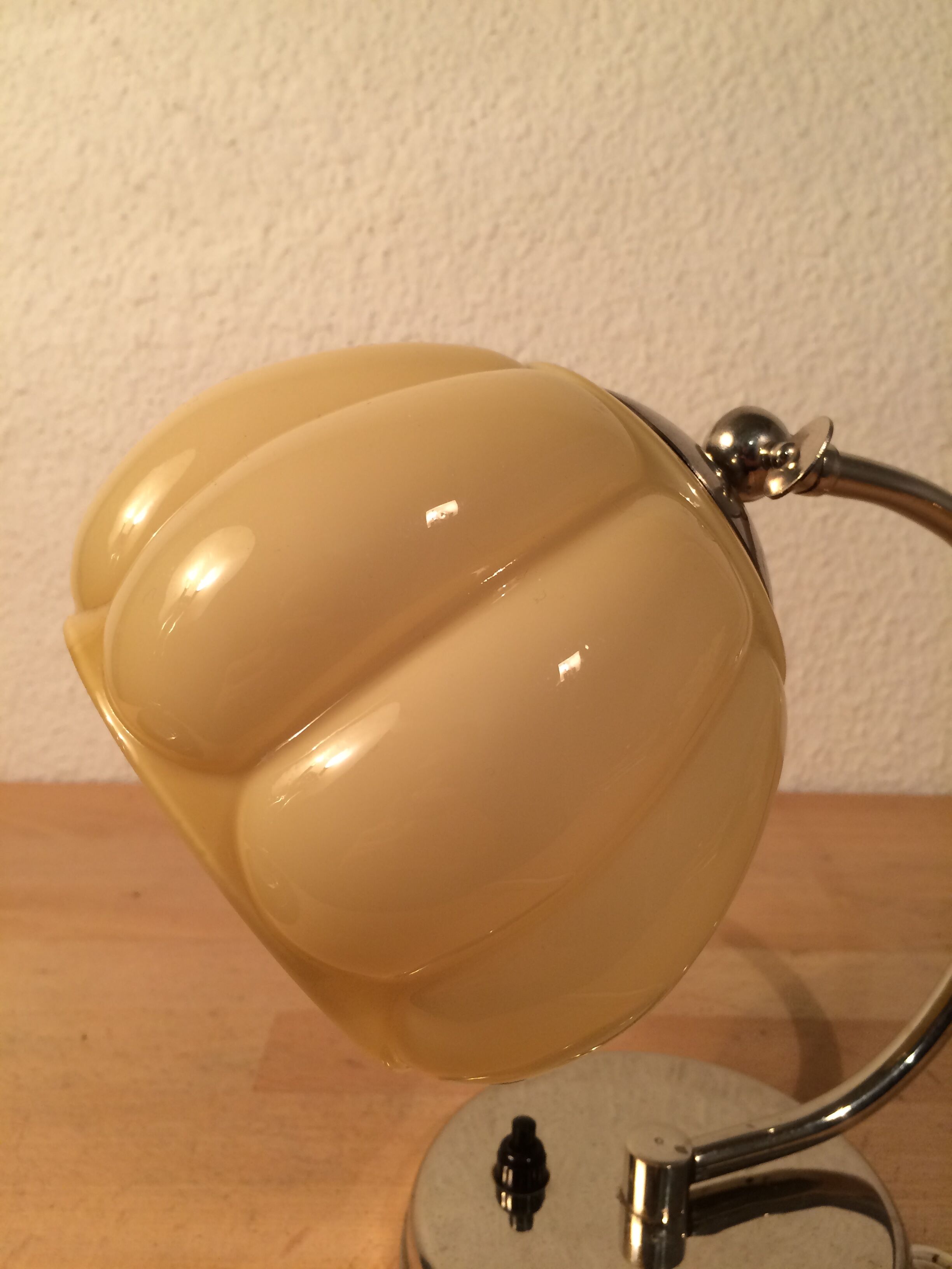 Art deco lamp molded glass and chrome, wall lamp 30s