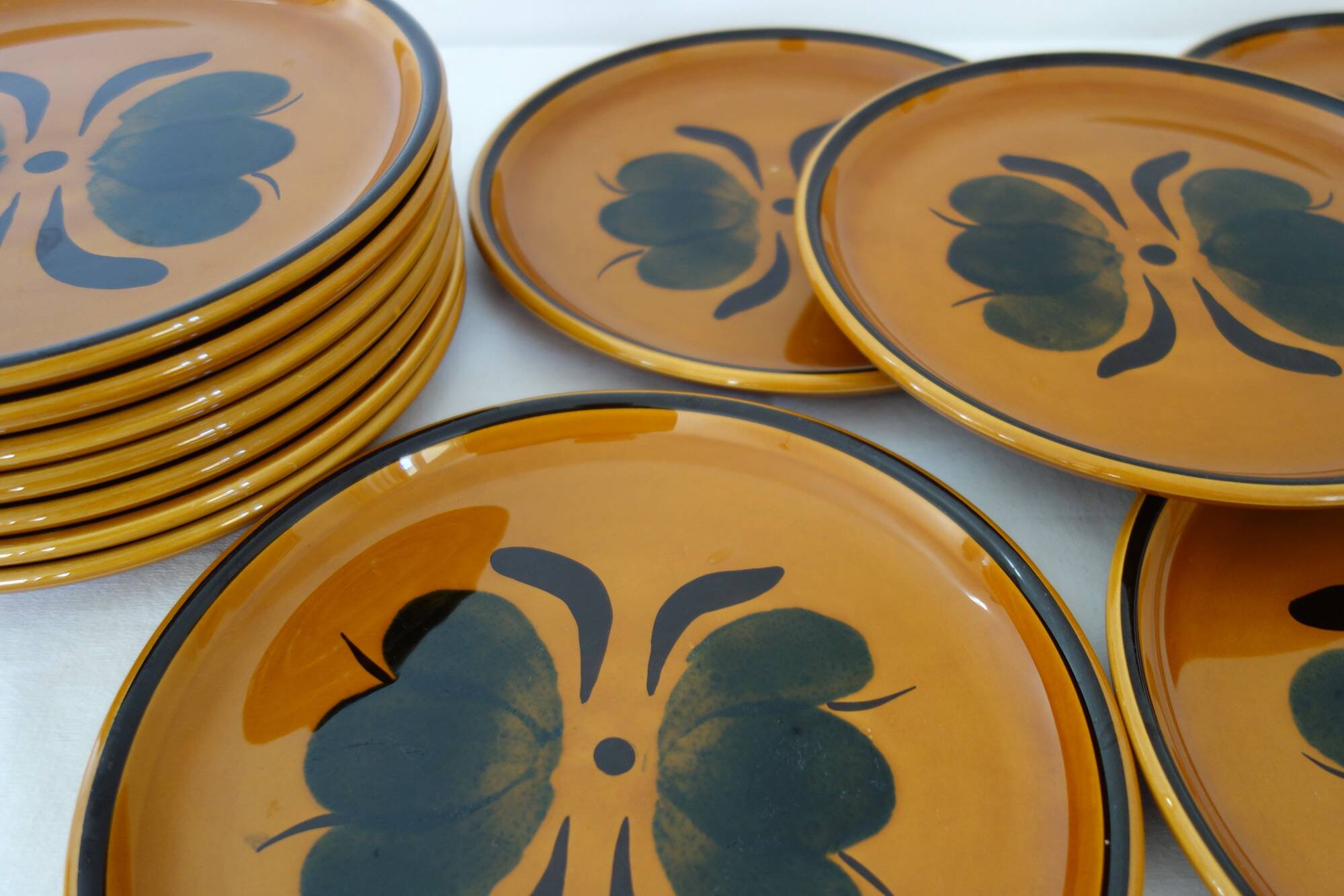 Lot of 6 Salins plates vintage Aigues model