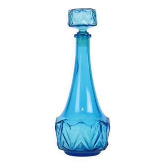 Vintage Cobalt Blue Carafe 0.5L Glass Made in Belgium