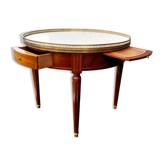 Table basse bouillotte ancienne plateau marbre style louis xvi