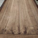 19th-century solid walnut farmhouse table, benches, extensions, Ardèche.