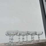 8 antique blown glass cocktail glasses