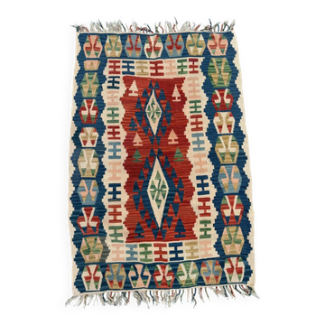 Grand kilim turc vintage 160x112 cm en laine kelim moyen 2519