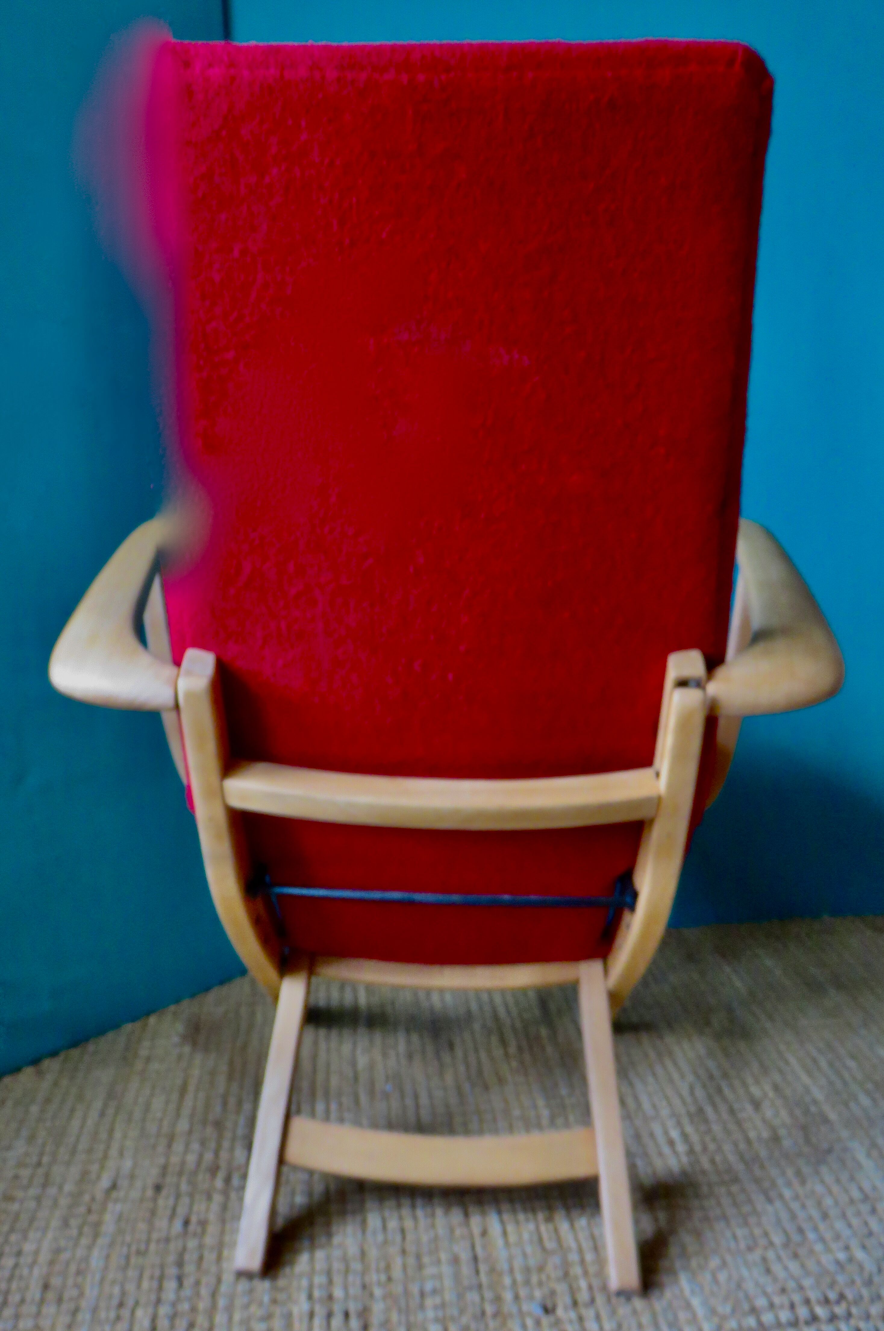 Pair of red armchairs. Denmark 1950