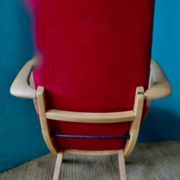 Pair of red armchairs. Denmark 1950