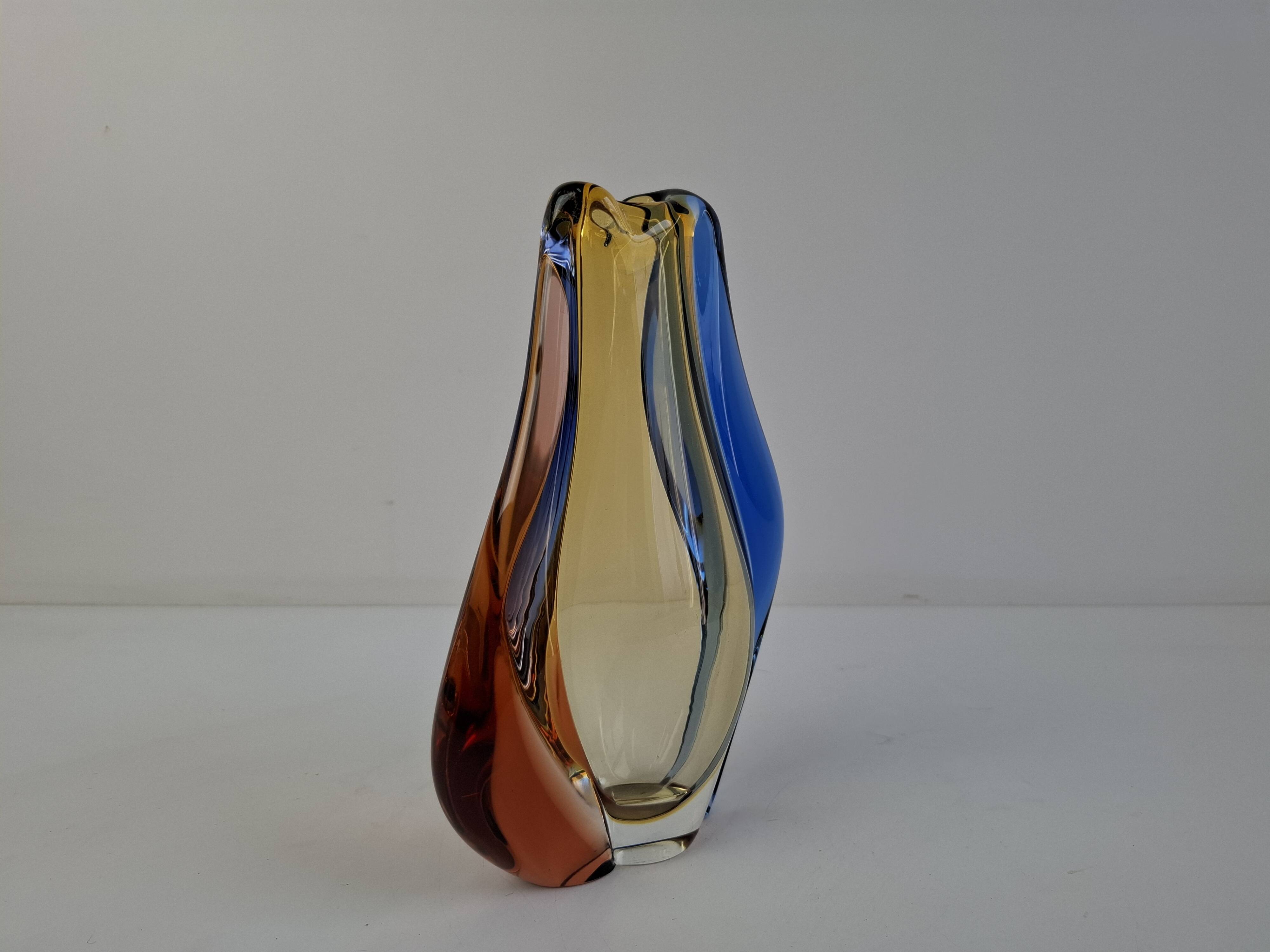Czech art glass vase by Hana Machovska Mstisov, 1960s
