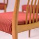 Set of six carved walnut dining chairs, Italy, 1955