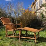 Chaise longue en rotin