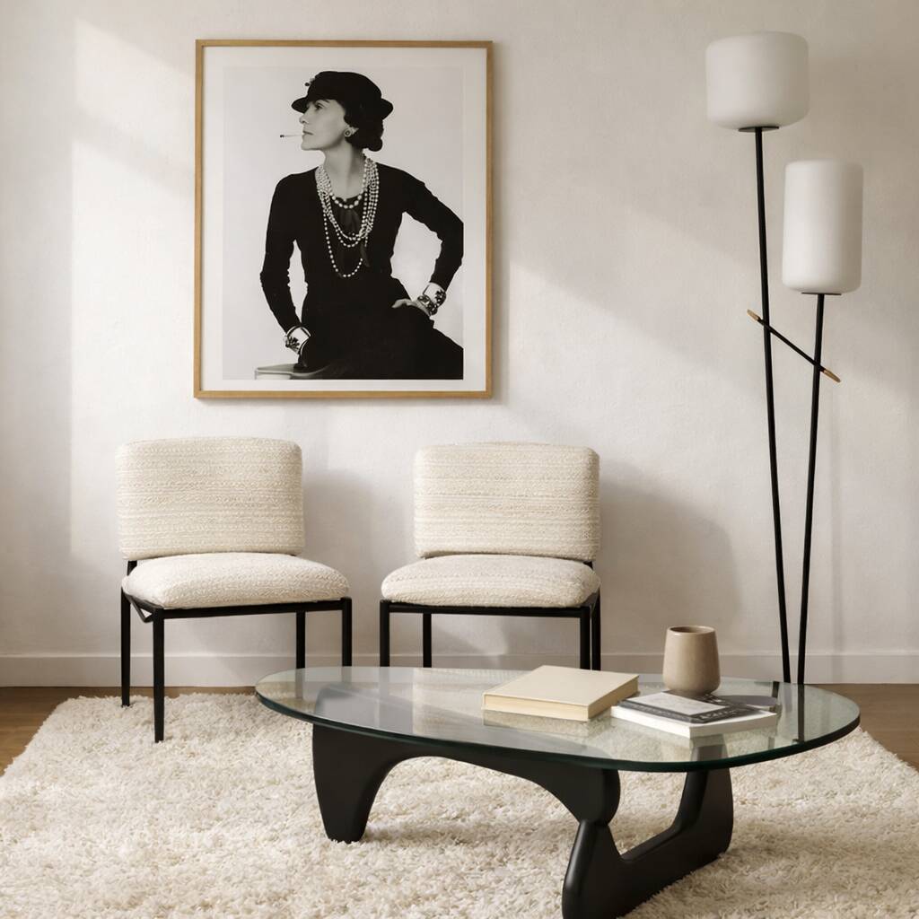 Paire de chaises modernistes en tissu