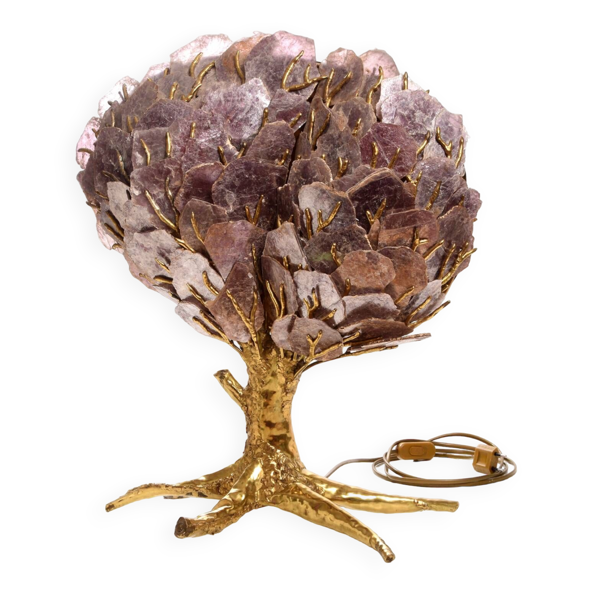 Mica foliage “tree” lamp