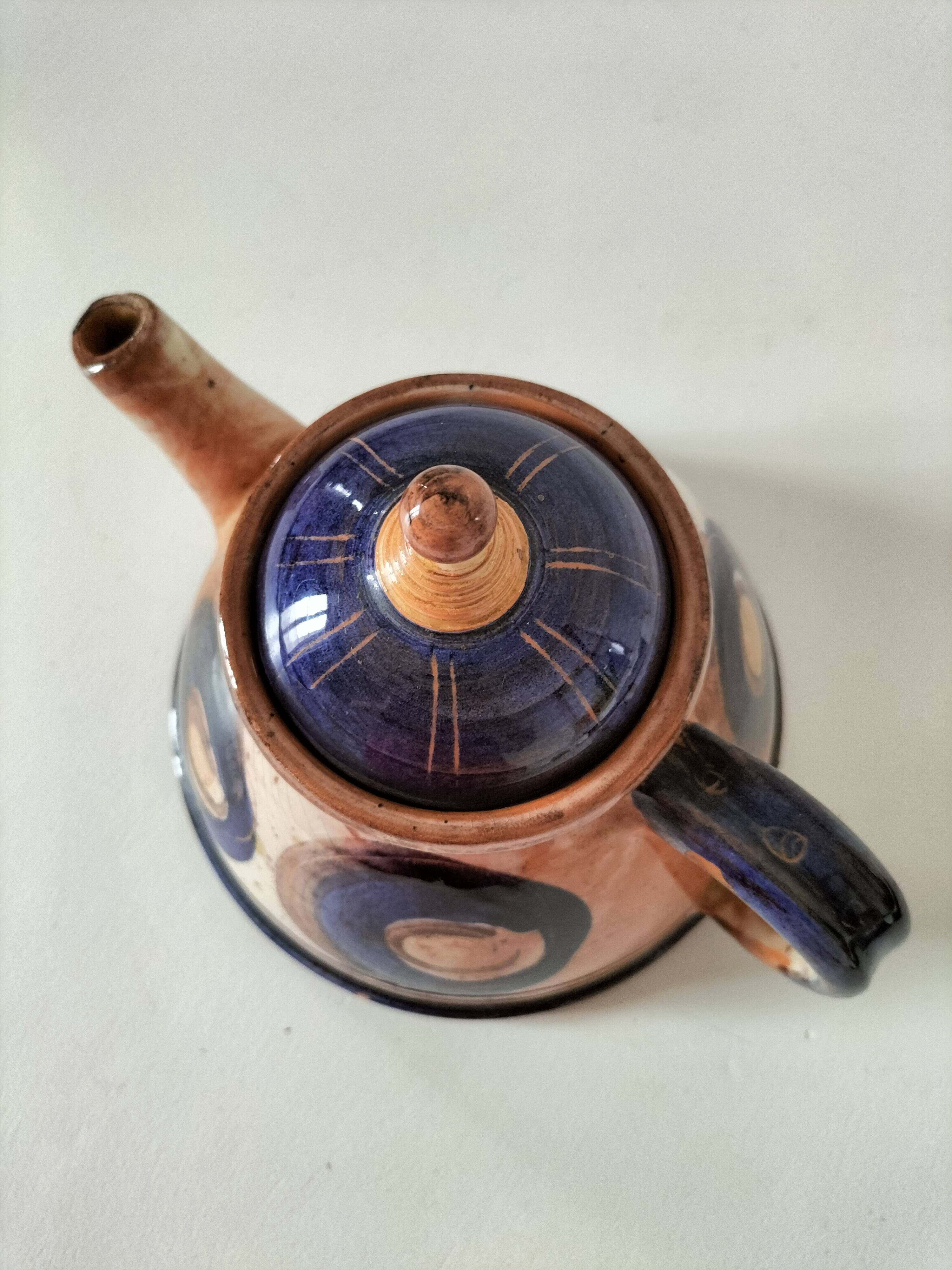 Red earthenware teapot
