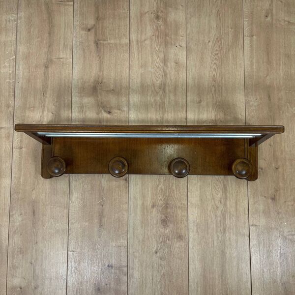 Porte manteau mural et porte chapeau en bois , 1960/70