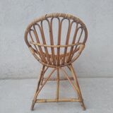 Rattan shell armchair for children 60s