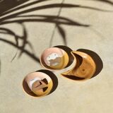 Brown ceramic moon bowl