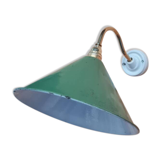 Vintage enameled sheet metal wall light