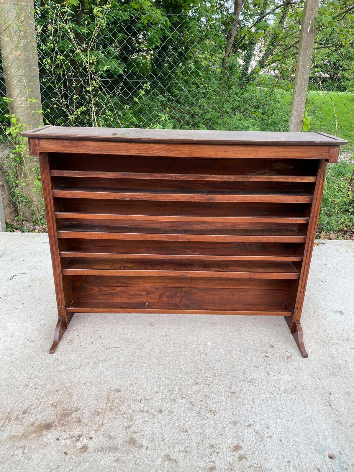 19th century solid oak wood dresser ladder