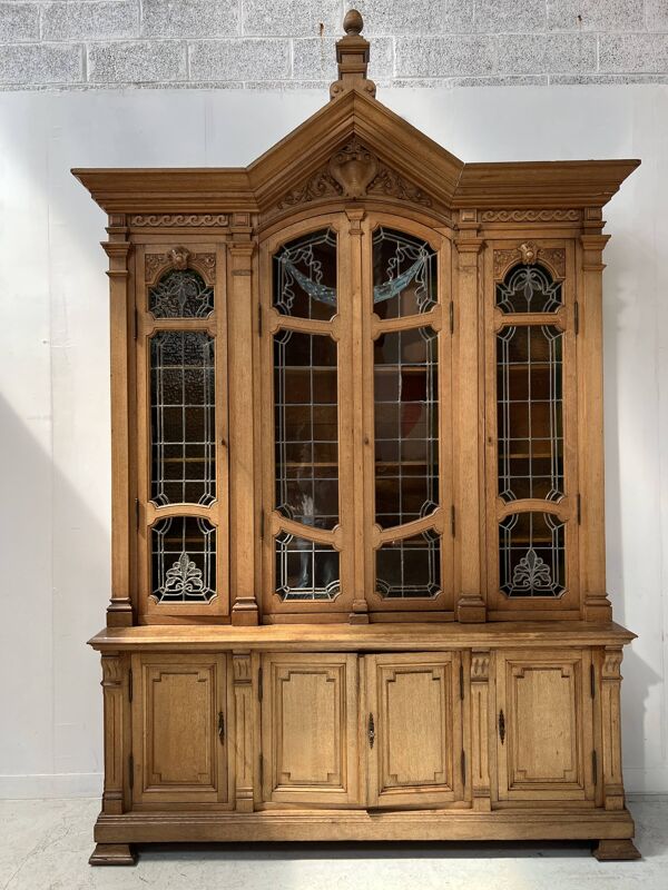 Bibliothèque en deux corps de style Art Déco en chene massif XX siècle