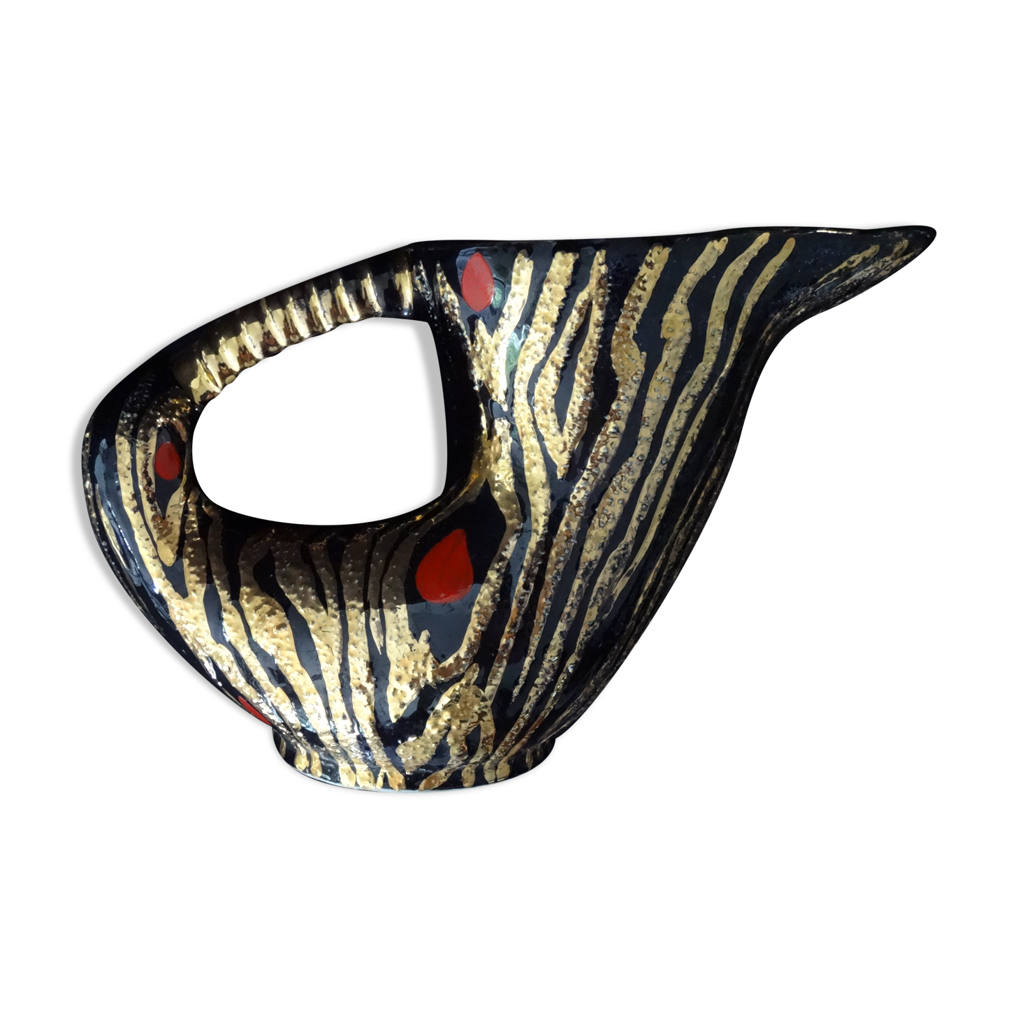 Ceramic pitcher stylized bird 24cm  1950