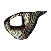 Pichet en céramique oiseau stylisé 24cm 1950